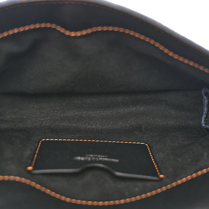 Alexander McQueen Denim Calfskin The Story Shoulder Bag Blue