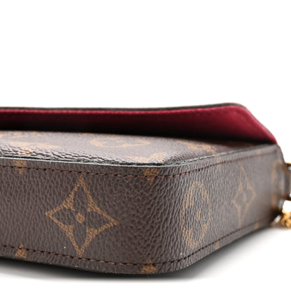 Monogram Pochette Felicie Chain Wallet Fuchsia