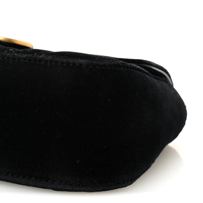 Velvet Matelasse Mini GG Marmont Shoulder Bag Black