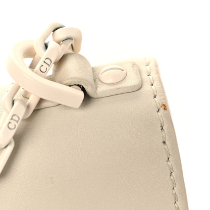 Ultra Matte Calfskin Mini J'Adior Chain Flap Bag White