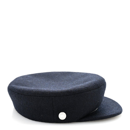 Wool Calfskin Dani Cap 57 Marine Black