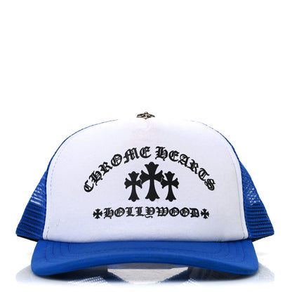 Cotton Mesh Hollywood Cross King Taco Trucker Hat Blue White