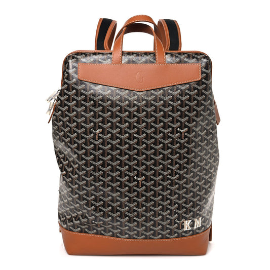 Goyardine Calfskin Cisalpin Backpack  Black Gold