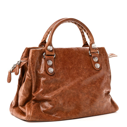 Agneau Giant 21 Silver Hardware Mid Day Brown