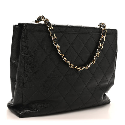 Caviar Quilted Single Flap Black