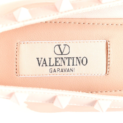 Patent Nappa Rockstud Ballerina Flats 40 Rose Quartz