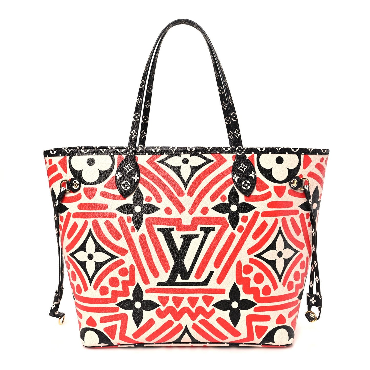 Monogram Giant Crafty Neverfull MM Creme Rouge Black