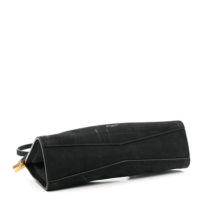 Alexander McQueen Snakeskin Crystal Mini T Bar Top Handle Black