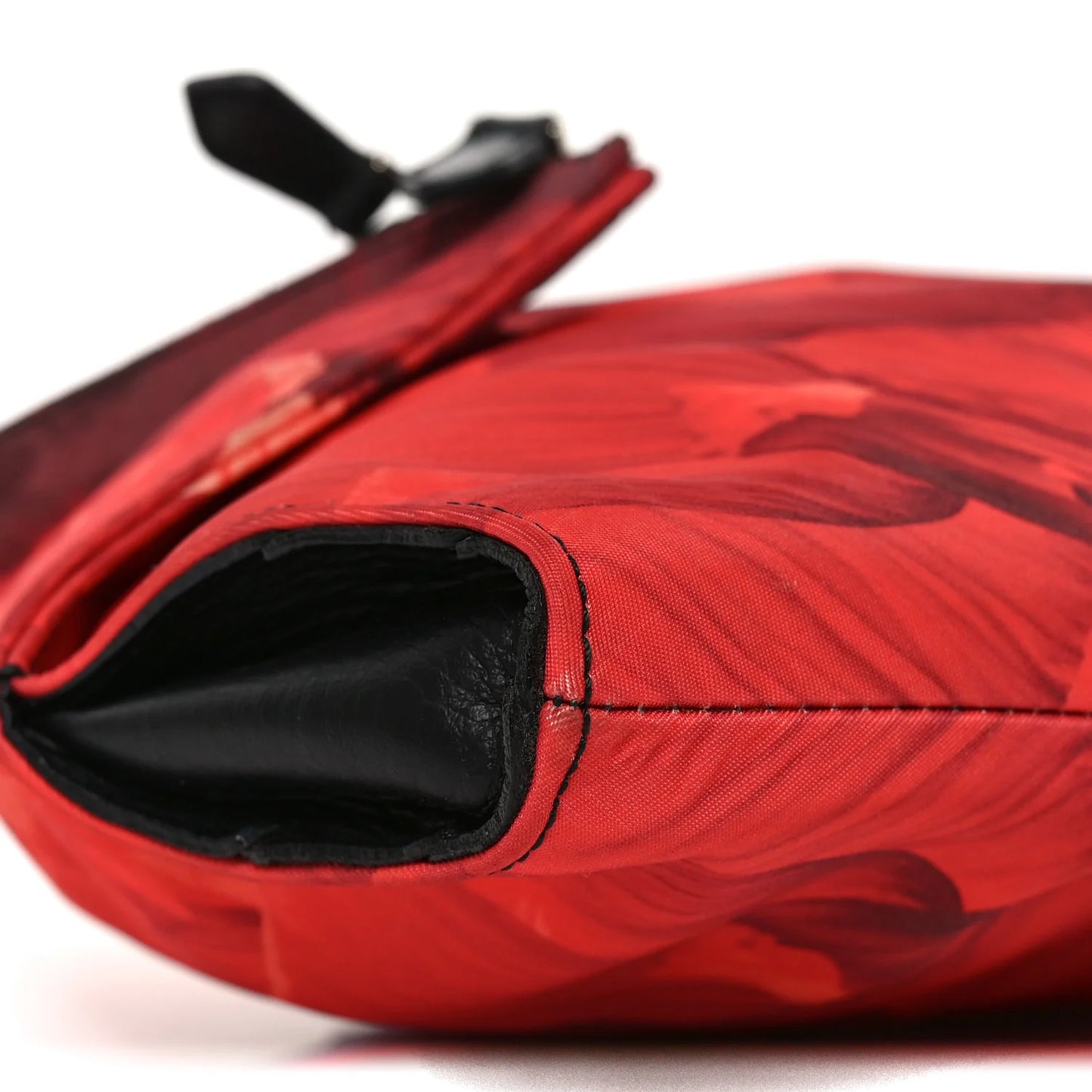 Alexander McQueen Silk Floral Print Clutch Red Multicolor