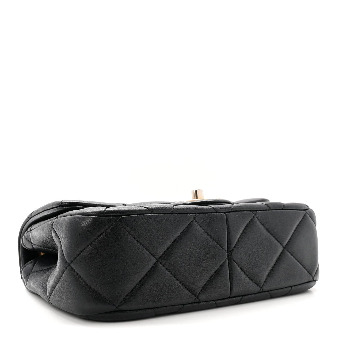 Lambskin Quilted Pearl Small Flap Black