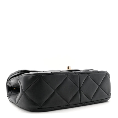 Lambskin Quilted Pearl Small Flap Black