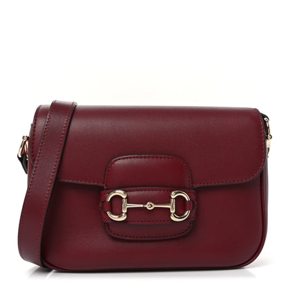 Arabella Calfskin Horsebit 1955 Soft Small Shoulder Bag Rosso Ancora