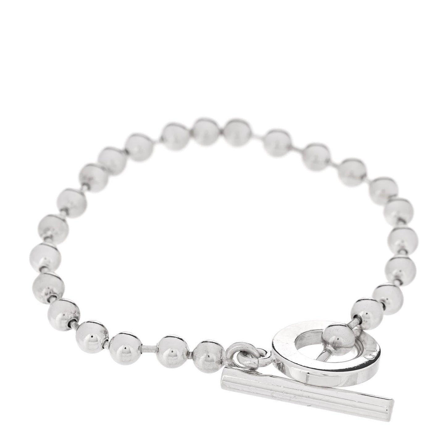 Sterling Silver Boule Bead Toggle Bracelet