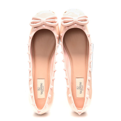 Patent Nappa Rockstud Ballerina Flats 40 Rose Quartz