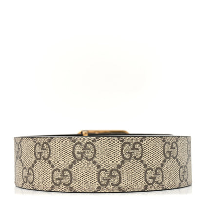 GG Supreme Monogram Reversible GG Marmont Belt 95 38 Beige Ebony New Acero