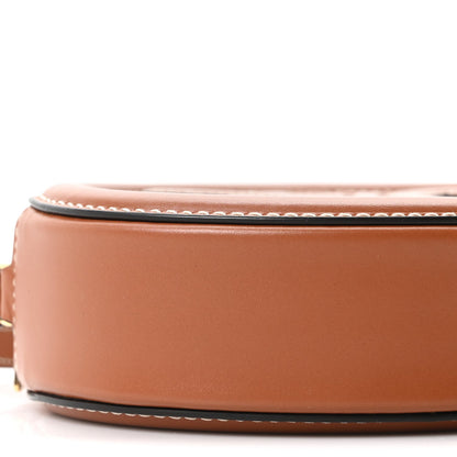 Smooth Calfskin Cuir Small Triomphe Oval Crossbody Purse Tan