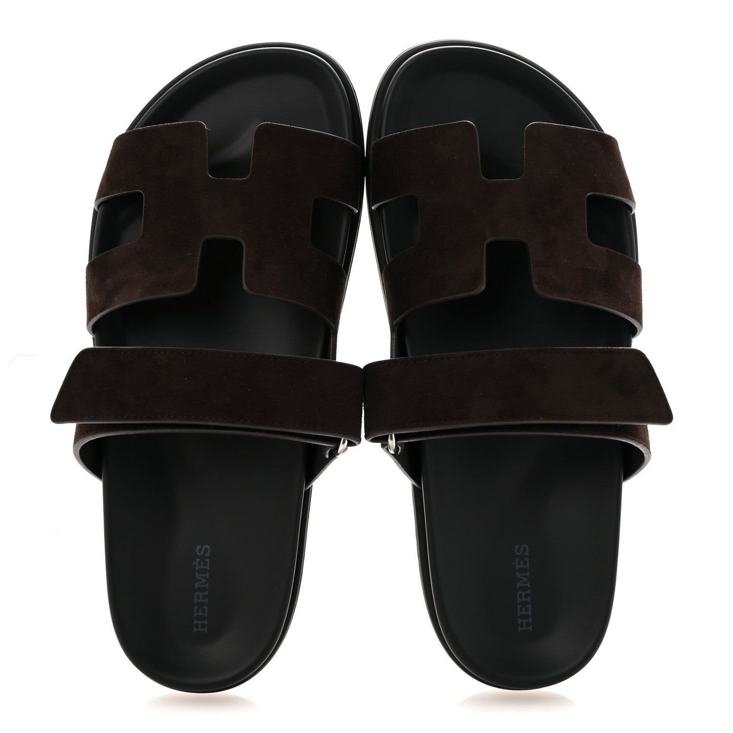 Suede Goatskin Womens Chypre Sandals 39.5 Marron Ebene