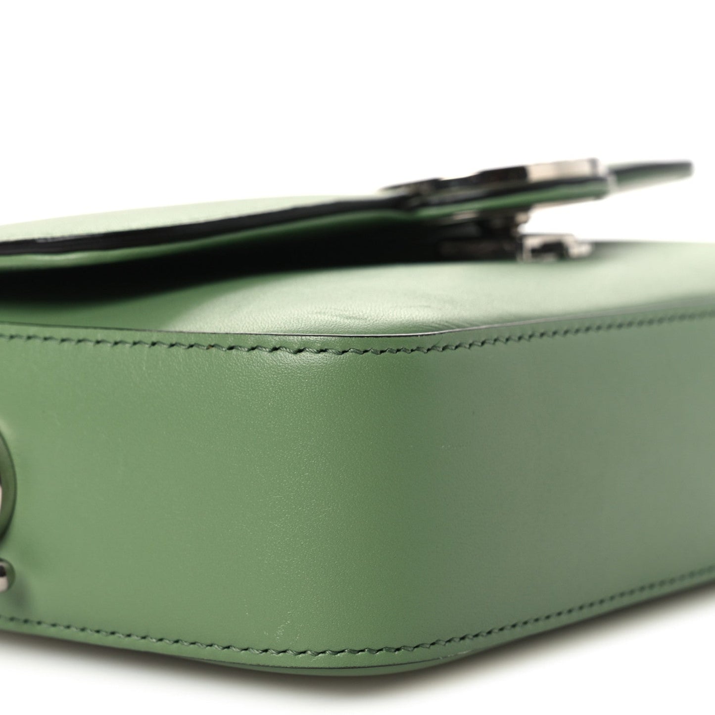 Senna Calfskin Petite GG Top Handle Shoulder Bag Green Soil Grass