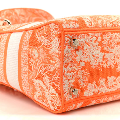 Canvas Toile De Jouy Reverse Embroidered Medium Lady D-Lite Fluorescent Orange