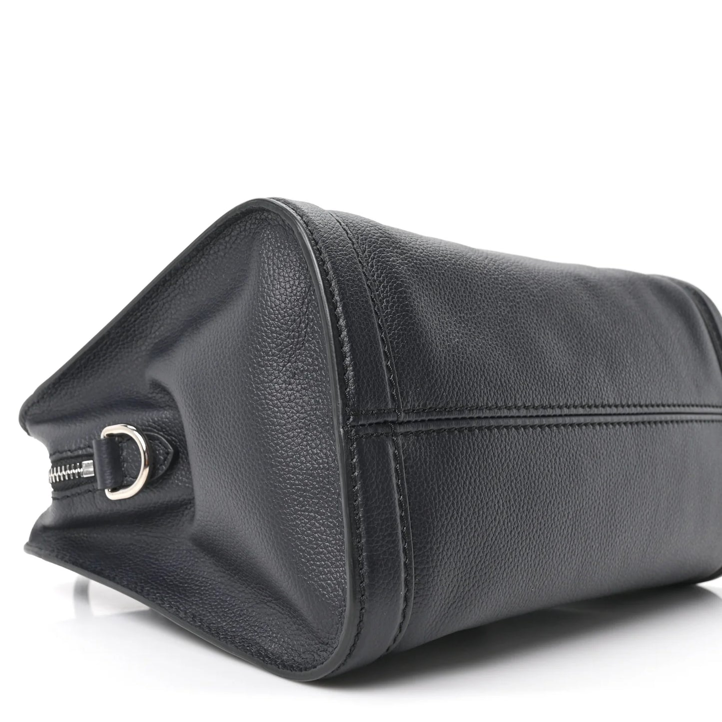 Alexander McQueen Pebbled Calfskin Small Skull Padlock Zip Around Tote Navy