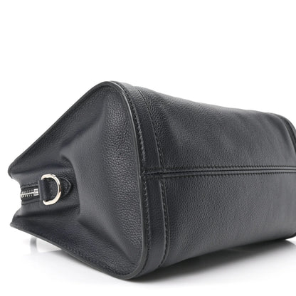 Alexander McQueen Pebbled Calfskin Small Skull Padlock Zip Around Tote Navy