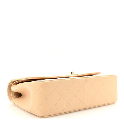 Caviar Quilted Jumbo Double Flap Beige Clair