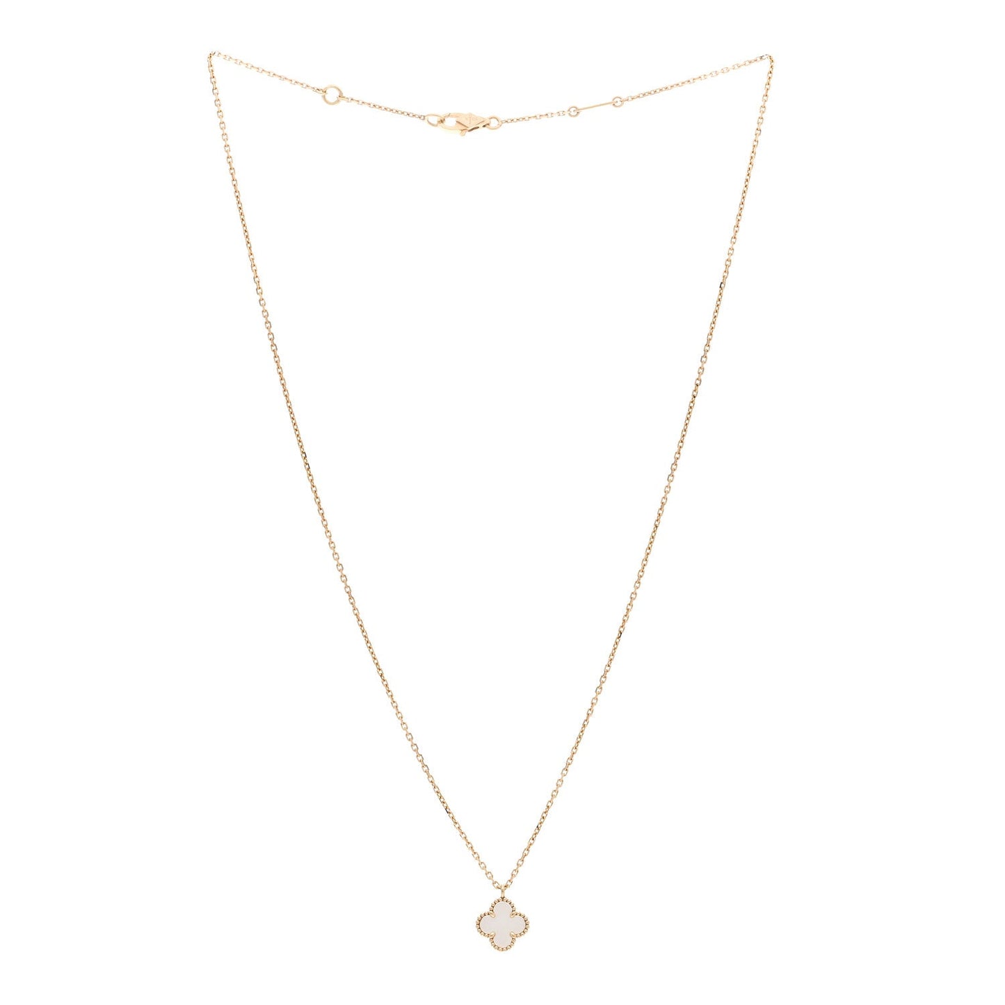 18K Yellow Gold Mother of Pearl Sweet Alhambra Pendant Necklace