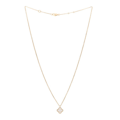 18K Yellow Gold Mother of Pearl Sweet Alhambra Pendant Necklace