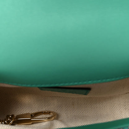 Jacquard Super Mini GG Marmont Shoulder Bag Green