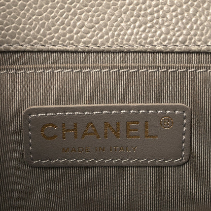 Caviar Quilted Medium Boy Flap Grey