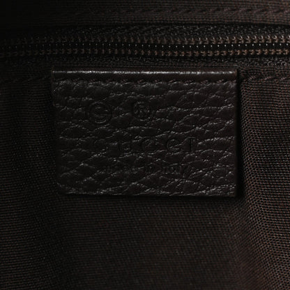 Calfskin Bamboo Top Handle Tote Dark Brown