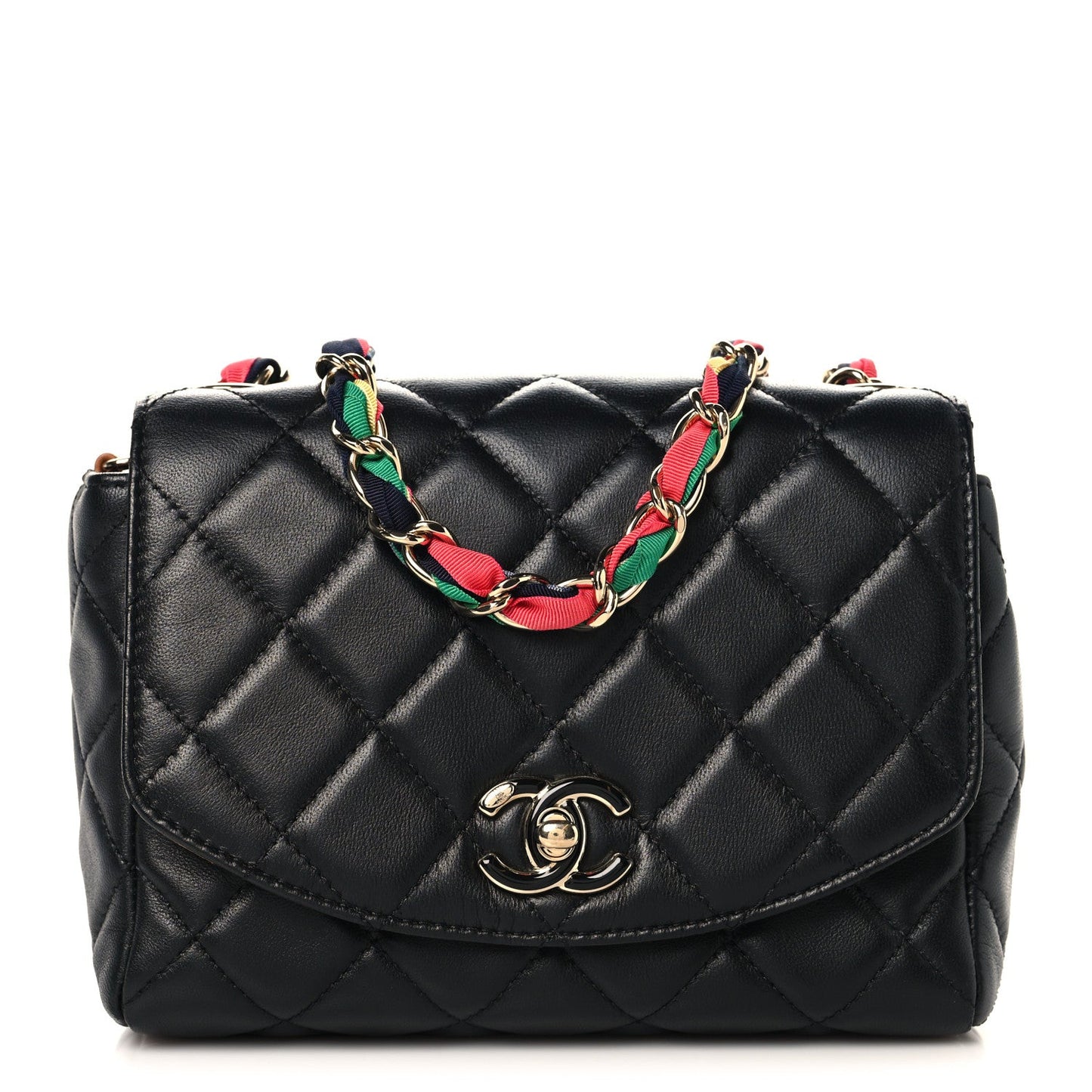 Lambskin Mixed Fibers Quilted Cocovado Flap Black
