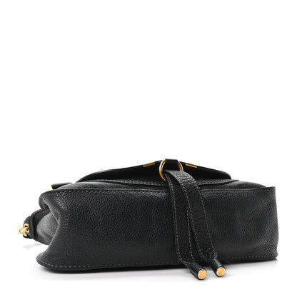 Calfskin Small Marcie Satchel Black