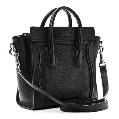 Drummed Calfskin Nano Luggage Black