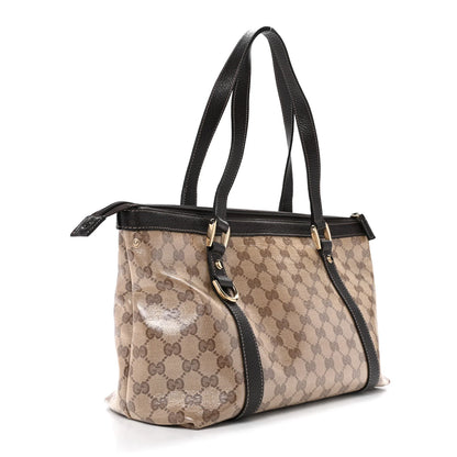 Gucci Crystal Monogram Medium Abbey Tote Brown