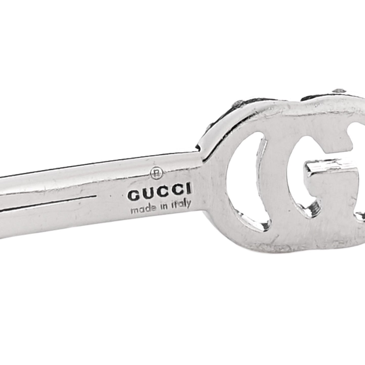 18K White Gold Diamond GG Running Cuff Bracelet