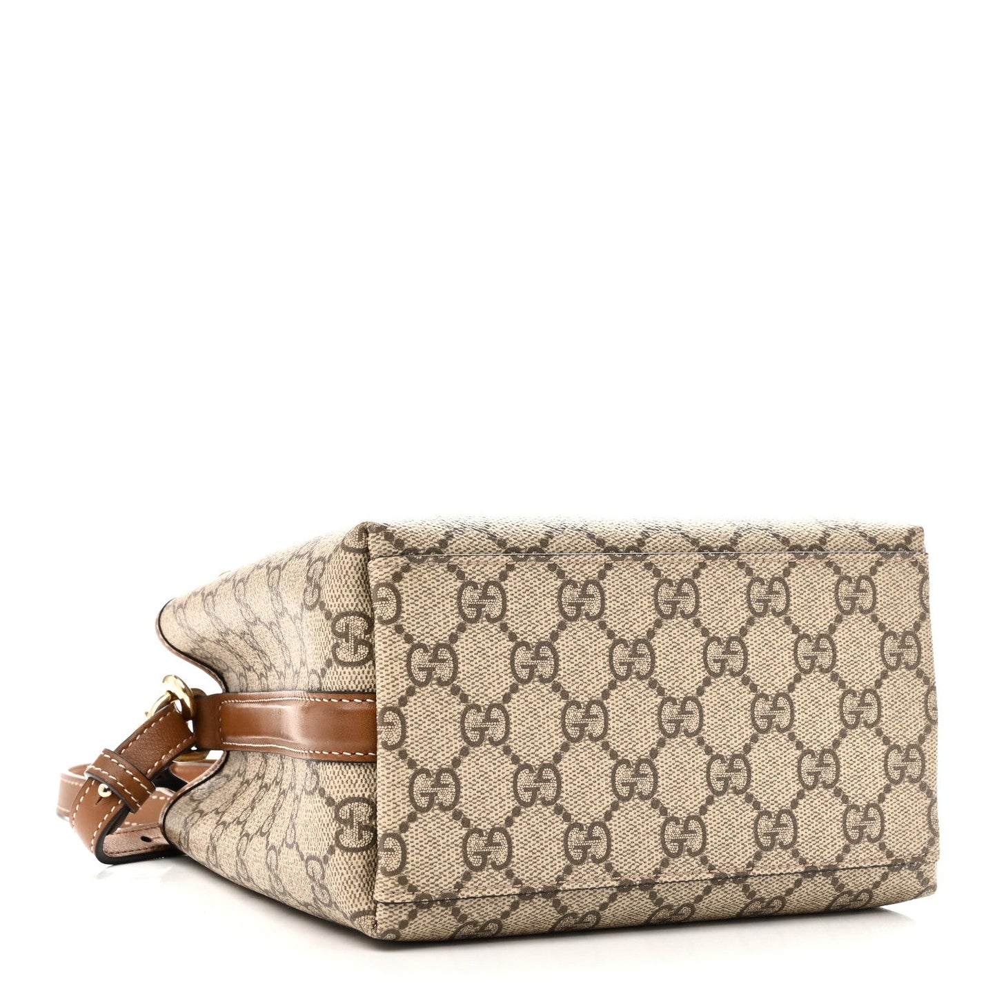 GG Supreme Monogram Emblem Small Shoulder Bag Beige Ebony Sundial