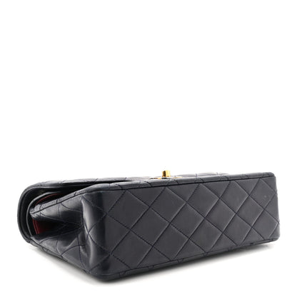 Lambskin Quilted Small Double Flap Bag Black