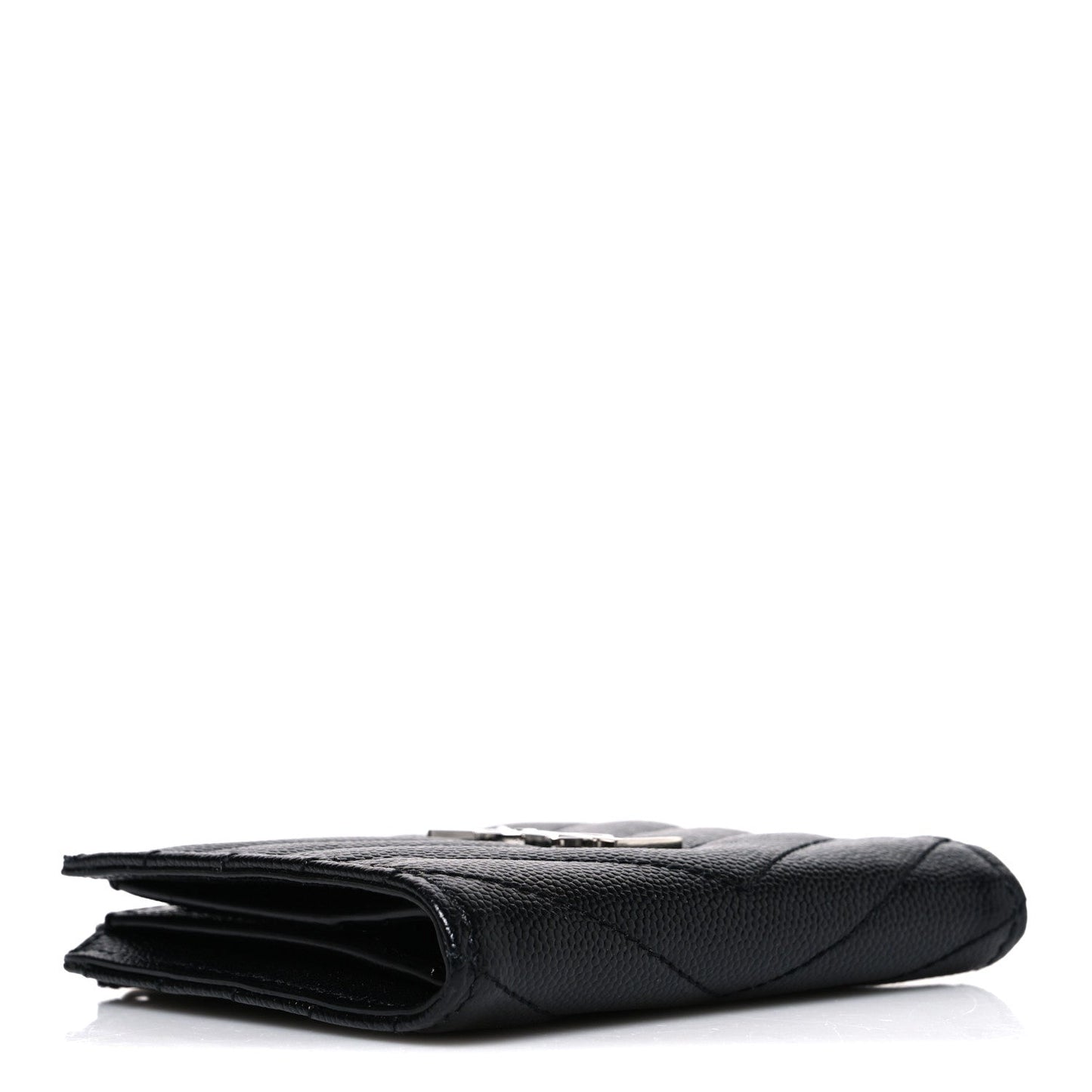 Grain De Poudre Matelasse Chevron Monogram Zipped Card Case Black