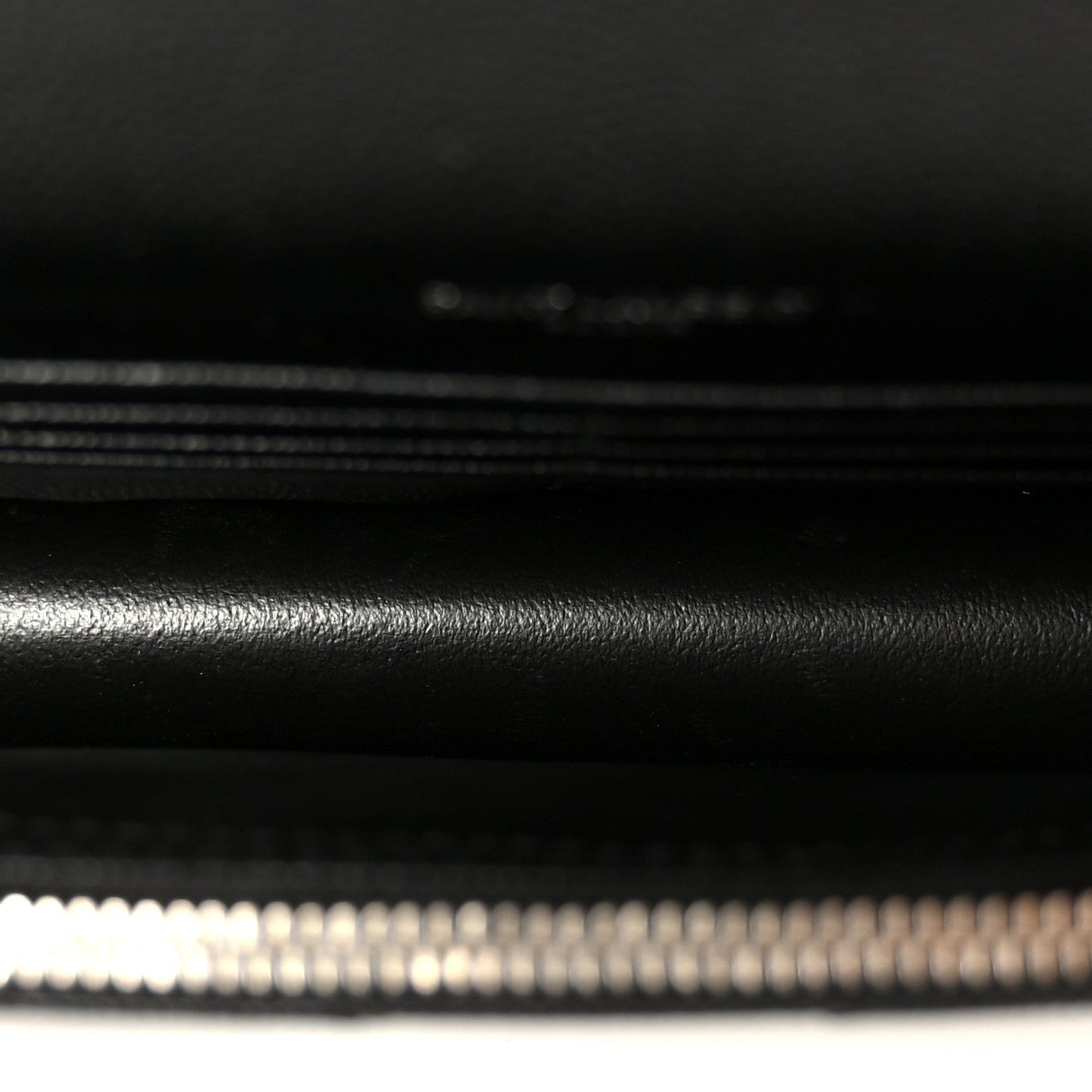 Grain De Poudre Matelasse Chevron Monogram Envelope Chain Wallet Black