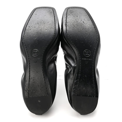 Lambskin CC Turnlock Ballerina Flats 37 Black