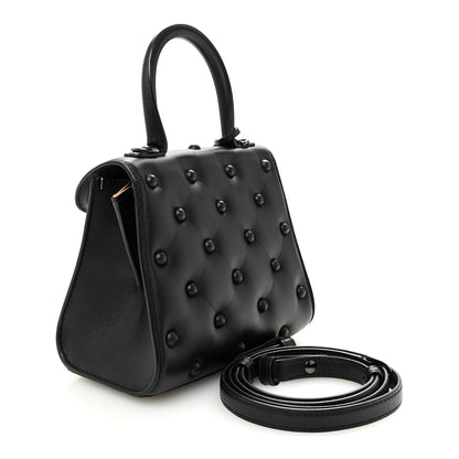 Grained Rodeo Calfskin Quilted Mini Brillant Satchel Black