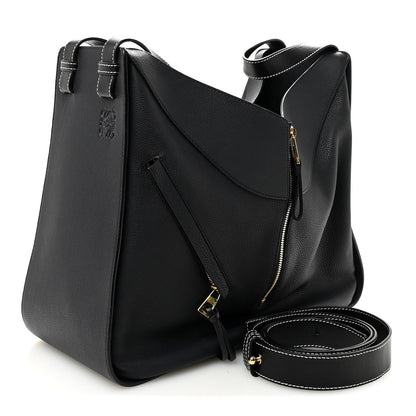 Calfskin Large Hammock Shoulder Bag Midnight Blue Black