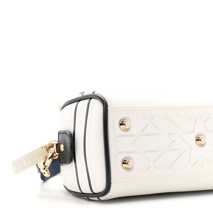 Calfskin Micro Dior Vibe Zip Bowling Bag White