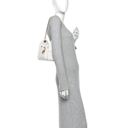 Caviar Quilted Mini Chanel 25 Handbag White