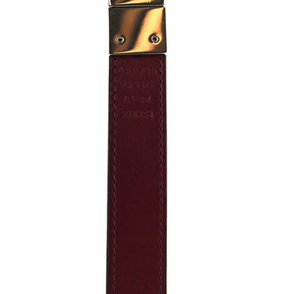 GG Supreme Monogram Plutone Calfskin Double G Reversible 20mm Belt 85 34 Beige Rosso Ancora