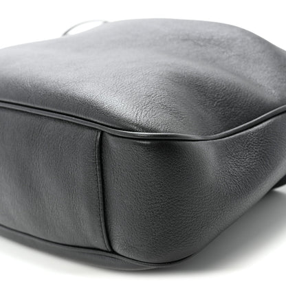 Softy Wonka Textured Dollar Calfskin Medium Diana Shoulder Bag Black Dusty Grey