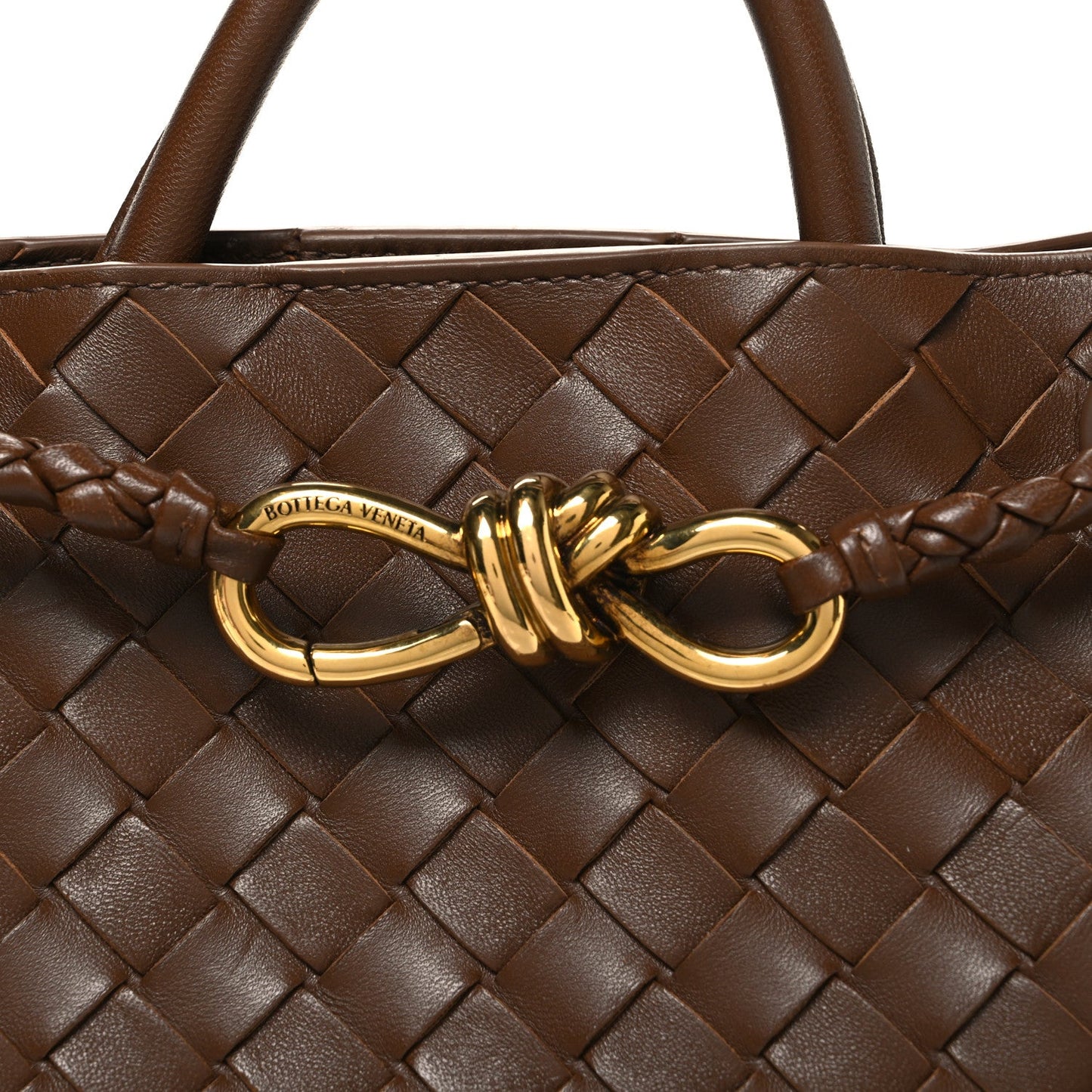 Nappa Intrecciato Small Andiamo Shoulder Bag Nocciola