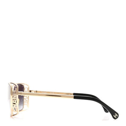 Metal Logo Square Sunglasses 71542 Black