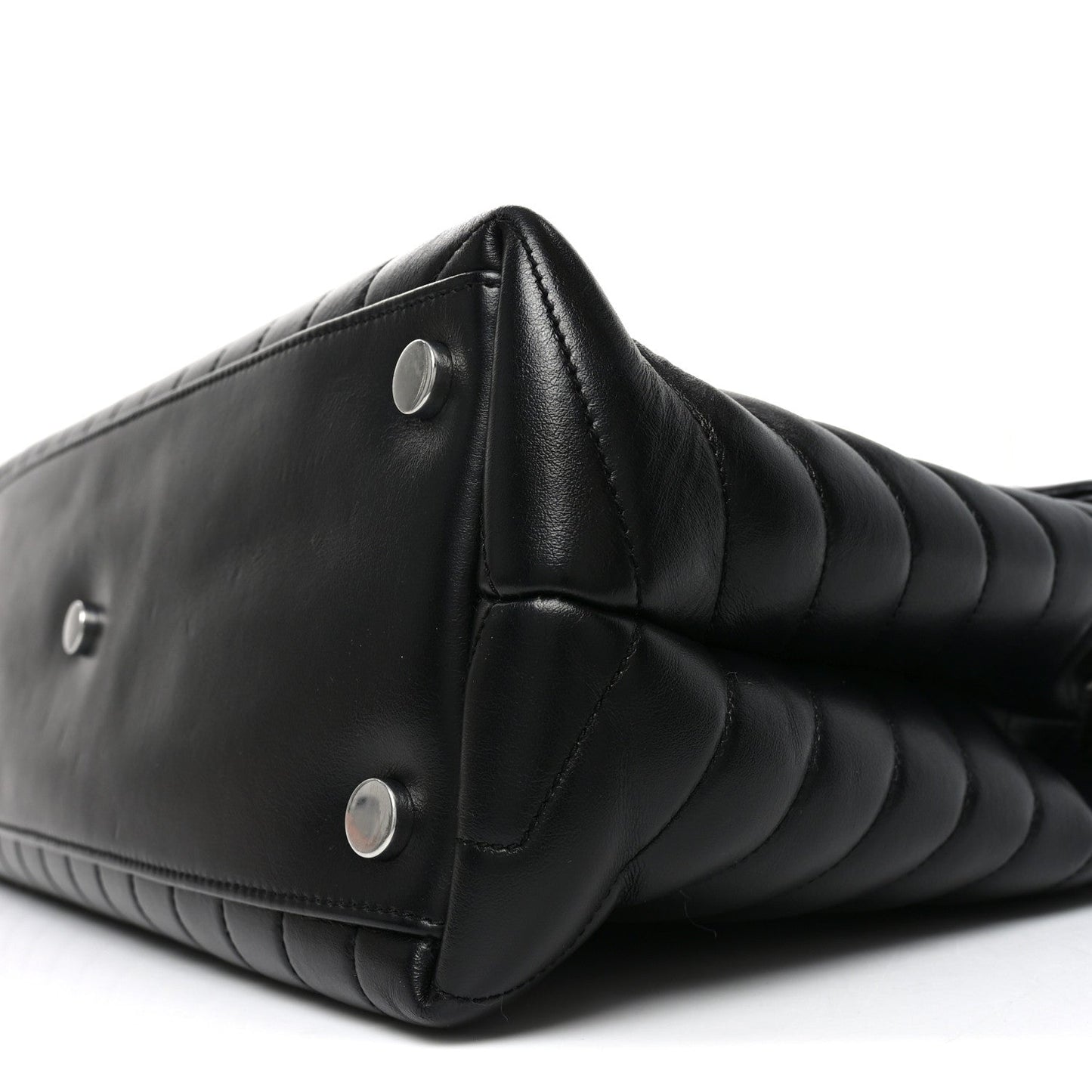 Calfskin Y Quilted Monogram Large Loulou Chain Satchel Black